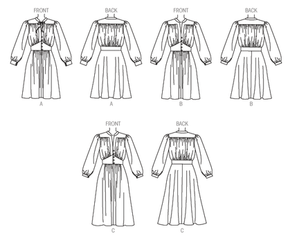 Vogue Patterns V9076 envelope showing misses' pullover dress designs