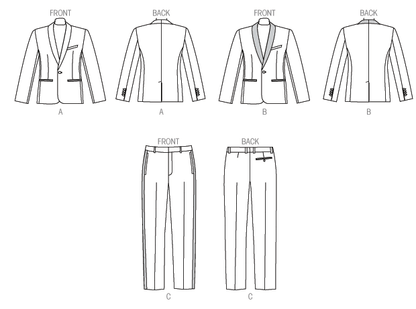 Vogue Patterns V9097 envelope showing men's lined jacket designs