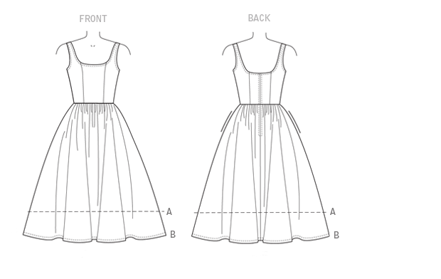 Vogue Patterns V9100 envelope showing misses' sleeveless dress designs