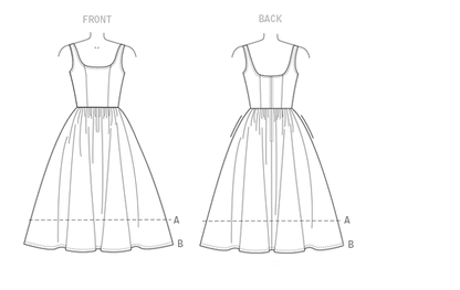 Vogue Patterns V9100 envelope showing misses' sleeveless dress designs