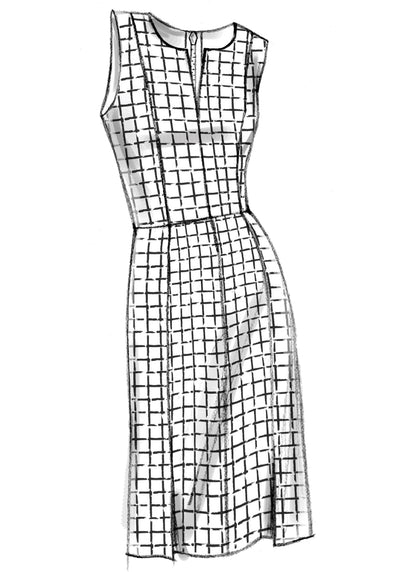 Vogue Patterns V9167 envelope showing misses' pleated skirt dress designs