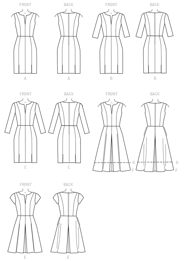 Vogue Patterns V9167 envelope showing misses' pleated skirt dress designs