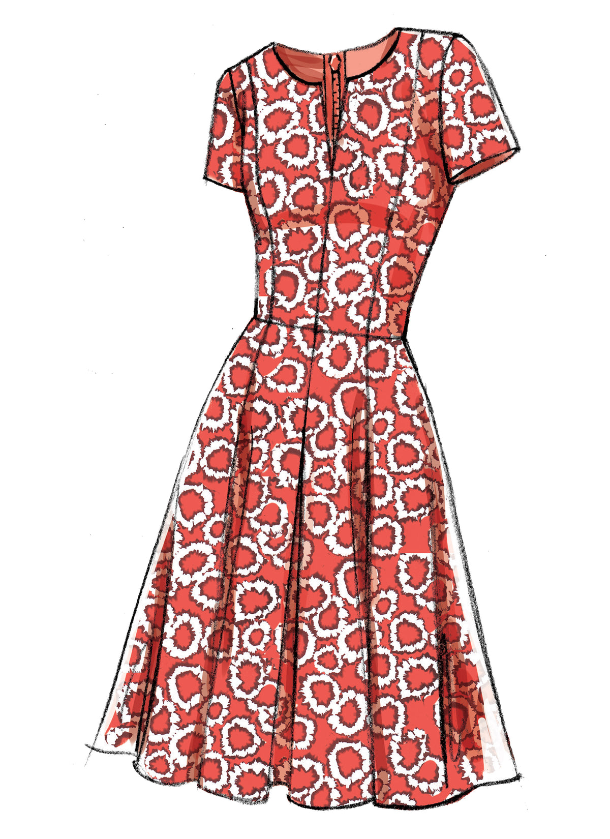 Vogue Patterns V9167 envelope showing misses' pleated skirt dress designs