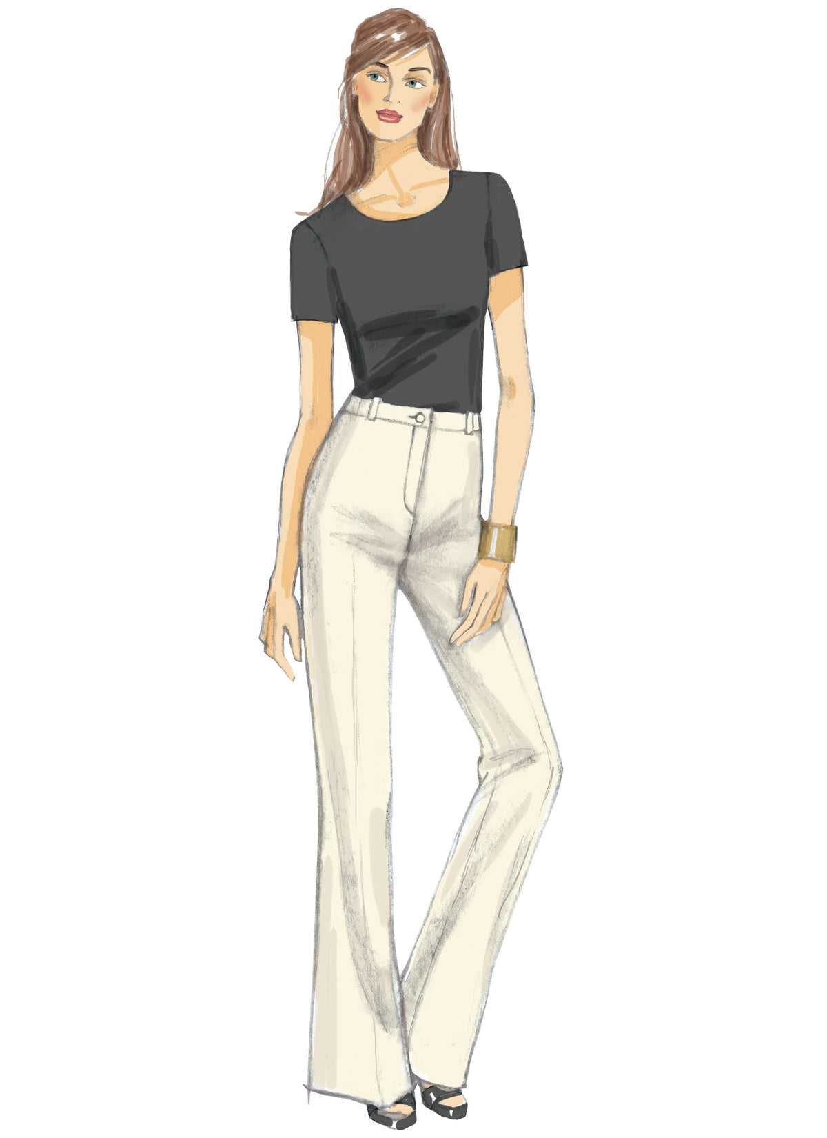 Vogue Patterns V9181 envelope showing misses' boot-leg trousers designs