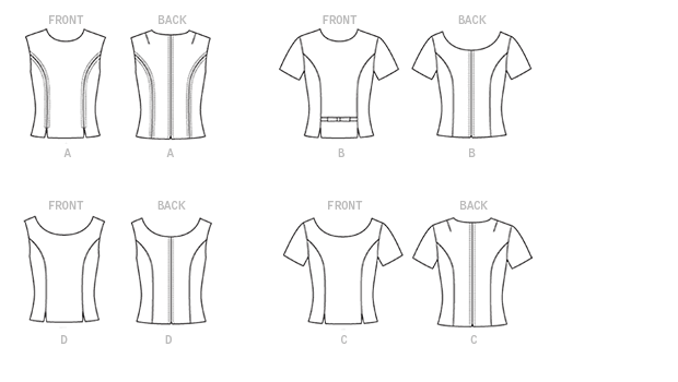 Vogue Patterns V9187 envelope showing misses' top designs
