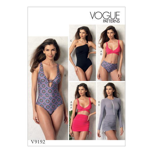Vogue Patterns V9192 envelope showing misses' tie-front top designs
