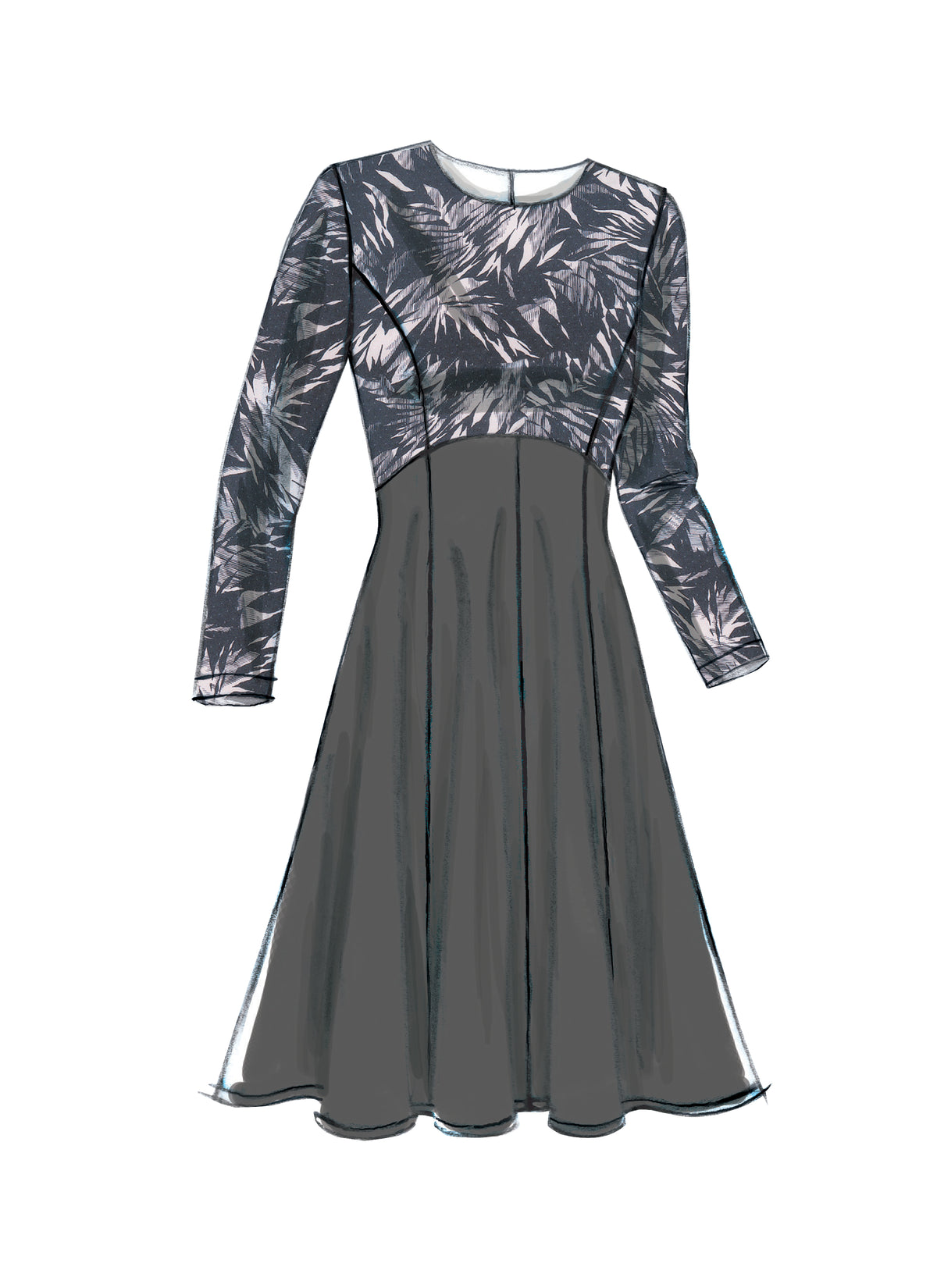 Vogue Patterns V9202 envelope showing misses' empire waist dress designs