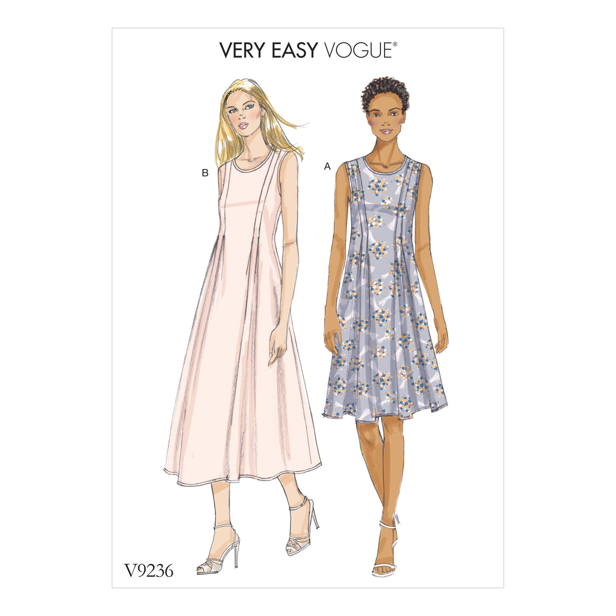Vogue Patterns V9236 envelope showing misses' fitted dress designs