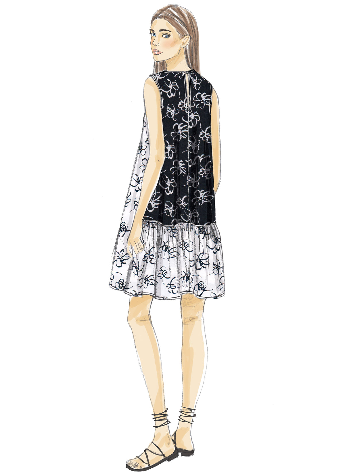 Vogue Patterns V9237 envelope showing misses' pullover dress designs