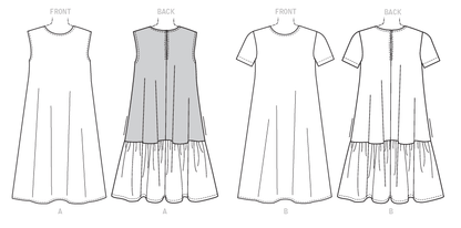 Vogue Patterns V9237 envelope showing misses' pullover dress designs