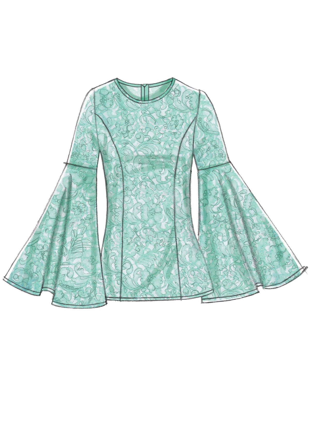 Vogue Patterns V9243 sewing pattern envelope showing the fitted top designs