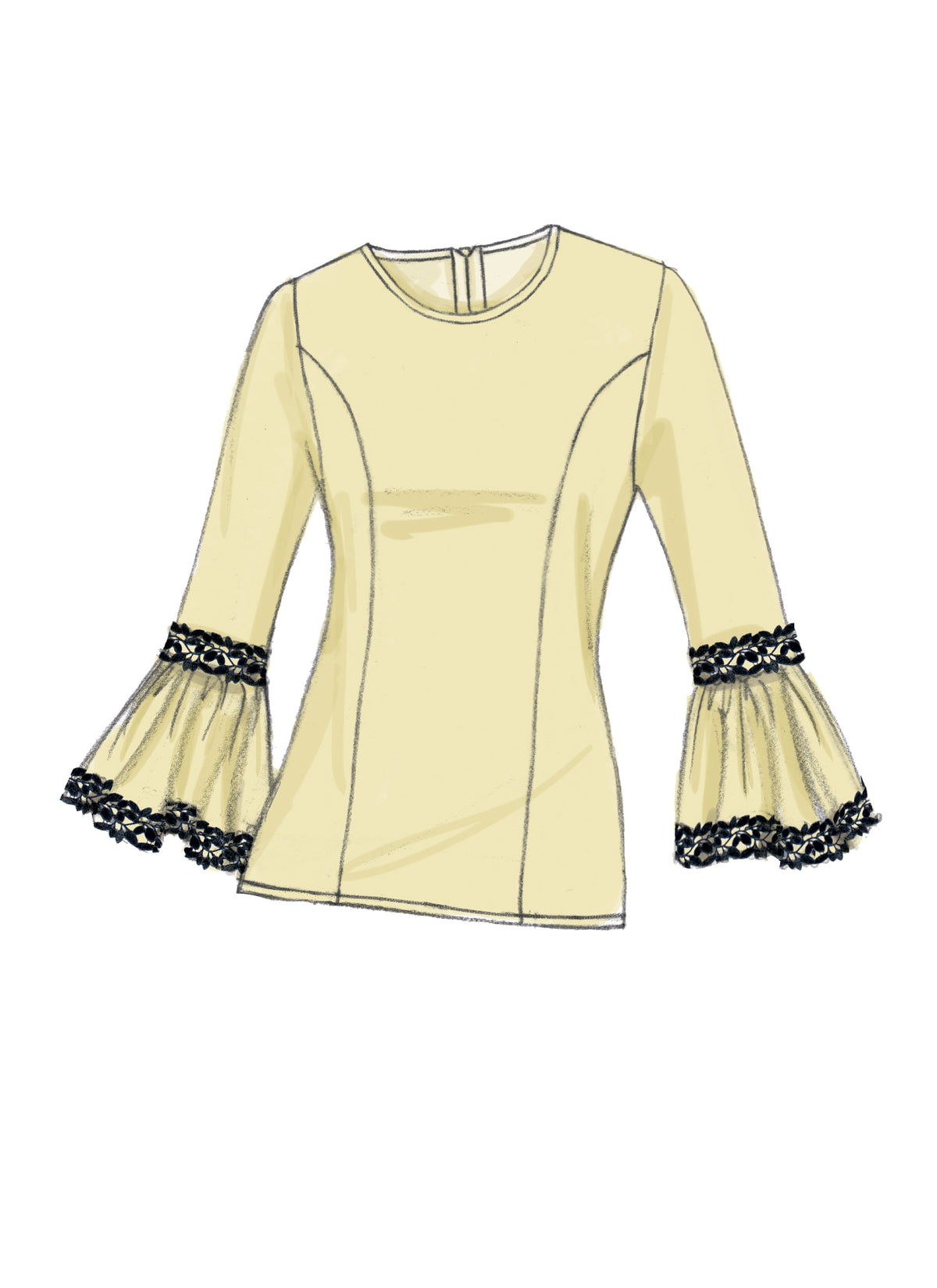 Vogue Patterns V9243 sewing pattern envelope showing the fitted top designs