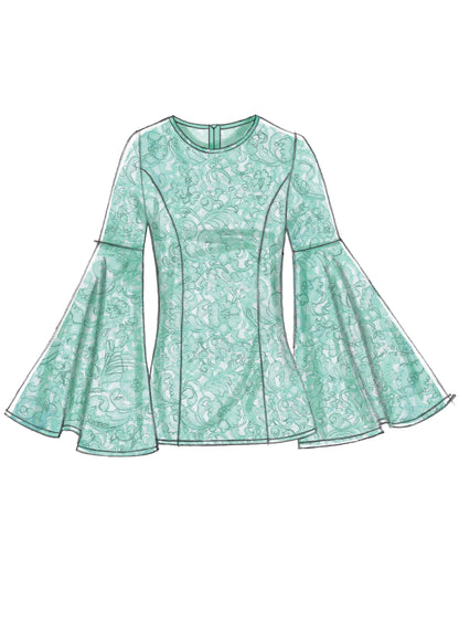 Vogue Patterns V9243 sewing pattern envelope showing the fitted top designs