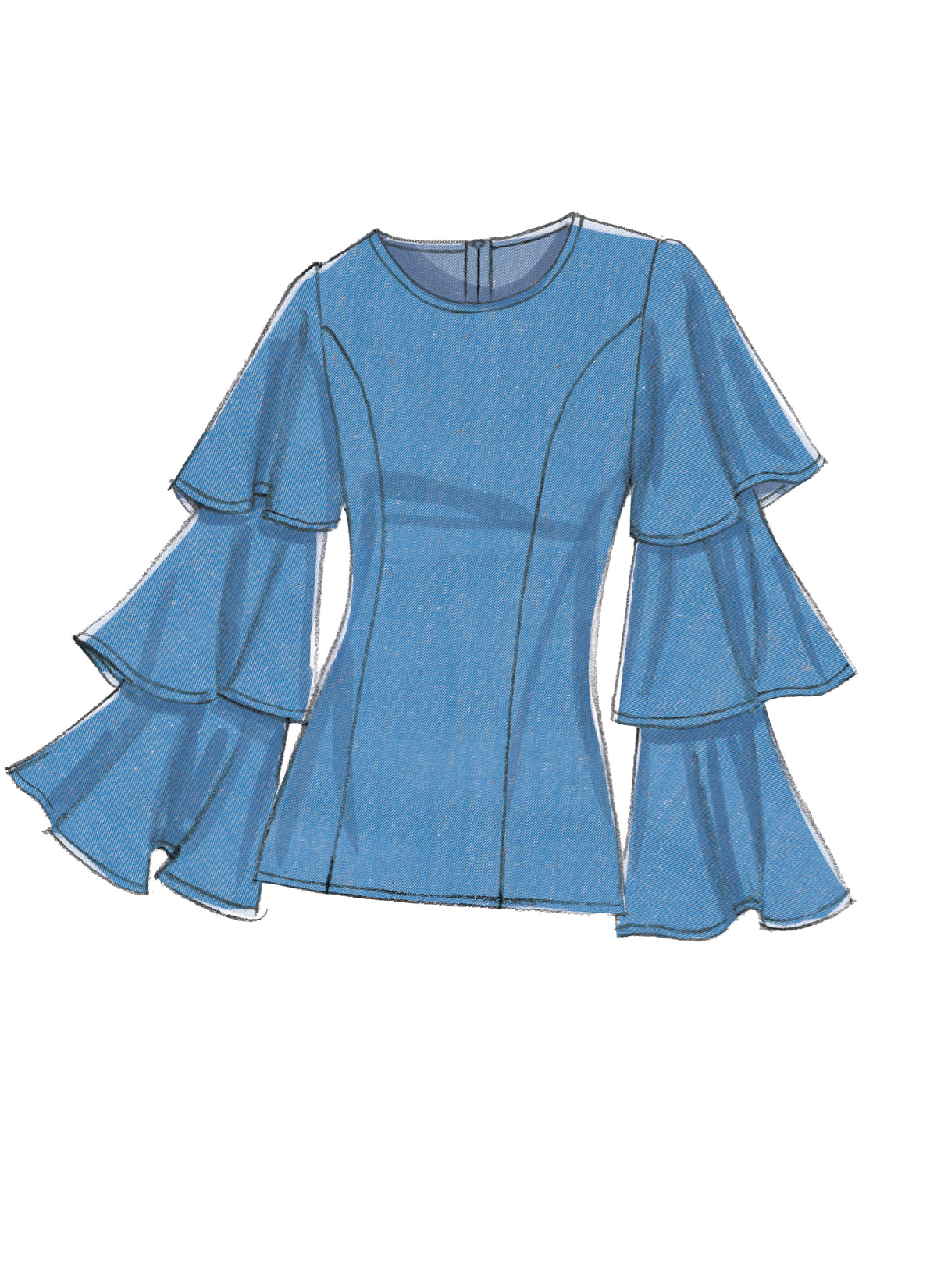 Vogue Patterns V9243 sewing pattern envelope showing the fitted top designs