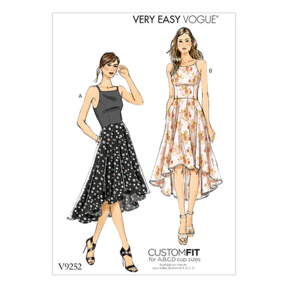 Vogue Patterns V9252 sewing pattern envelope showing the close-fitting dress designs