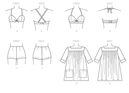 Vogue Patterns V9255 sewing pattern envelope showing the lined bra designs