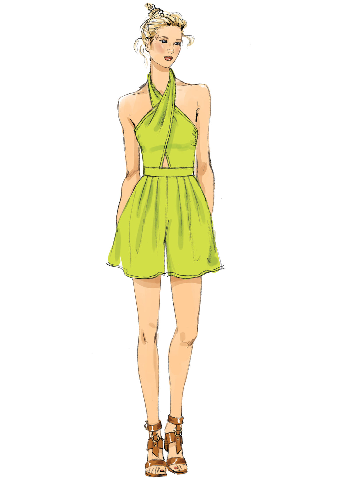 Vogue Patterns V9259 sewing pattern envelope showing the halter romper and jumpsuit designs