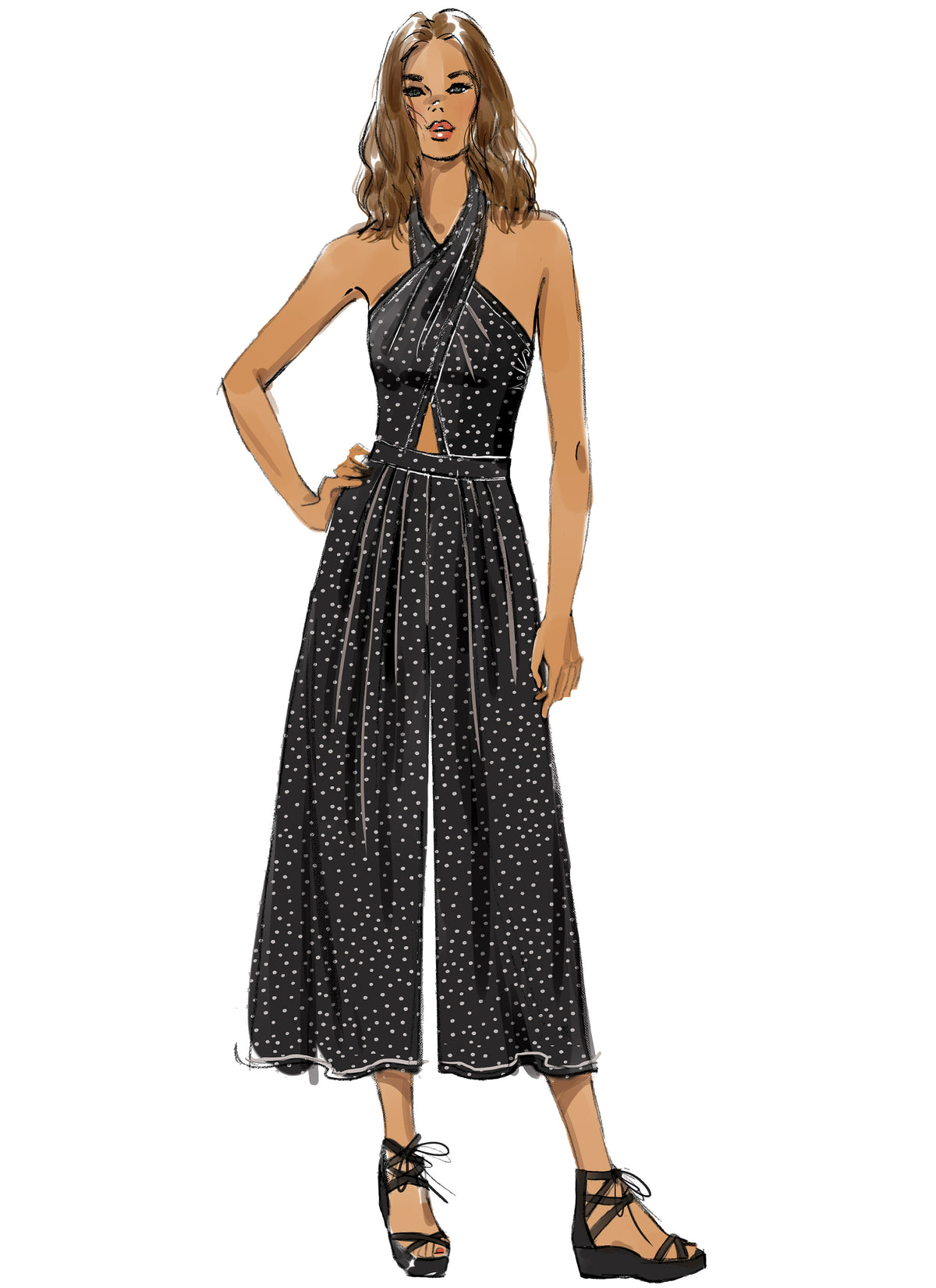 Vogue Patterns V9259 sewing pattern envelope showing the halter romper and jumpsuit designs