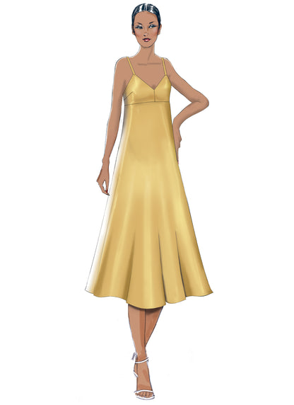 Vogue Patterns V9278 sewing pattern envelope showing the lined dress designs
