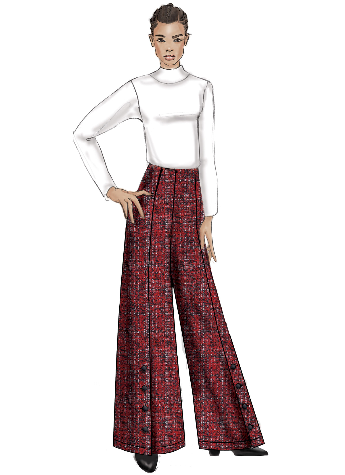 Vogue Patterns V9282 sewing pattern envelope showing the semi-fitted trousers designs