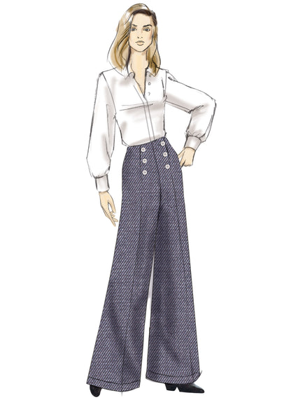Vogue Patterns V9282 sewing pattern envelope showing the semi-fitted trousers designs