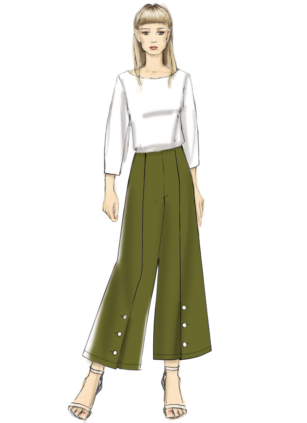 Vogue Patterns V9282 sewing pattern envelope showing the semi-fitted trousers designs