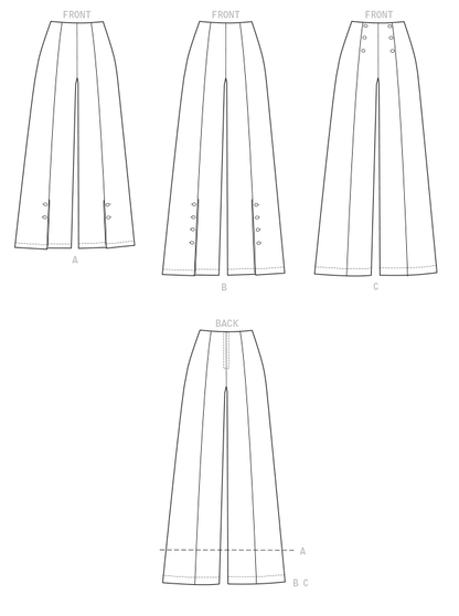 Vogue Patterns V9282 sewing pattern envelope showing the semi-fitted trousers designs