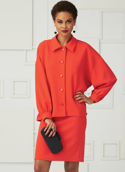 Vogue Patterns V9286 sewing pattern envelope showing the pullover top designs