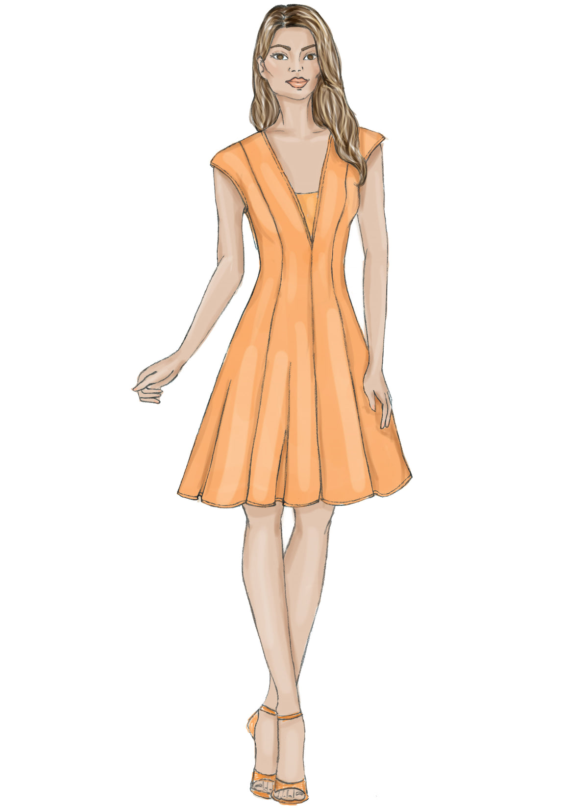Vogue Patterns V9292 sewing pattern envelope showing the fitted dress with dickey designs