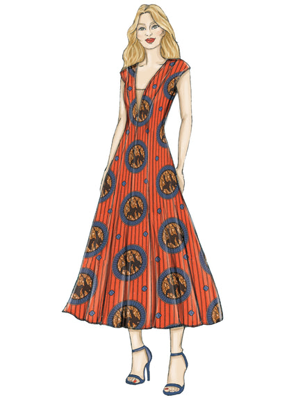 Vogue Patterns V9292 sewing pattern envelope showing the fitted dress with dickey designs