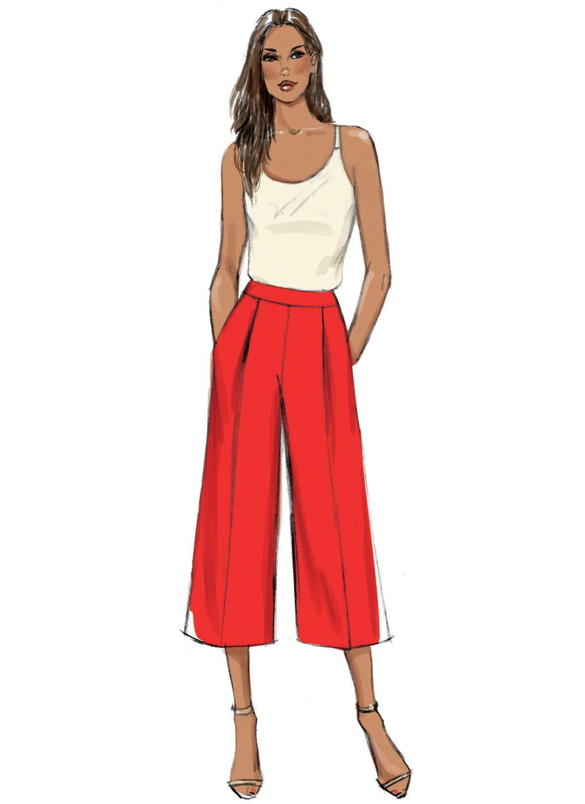 Vogue Patterns V9302 sewing pattern envelope showing the pleated trousers designs
