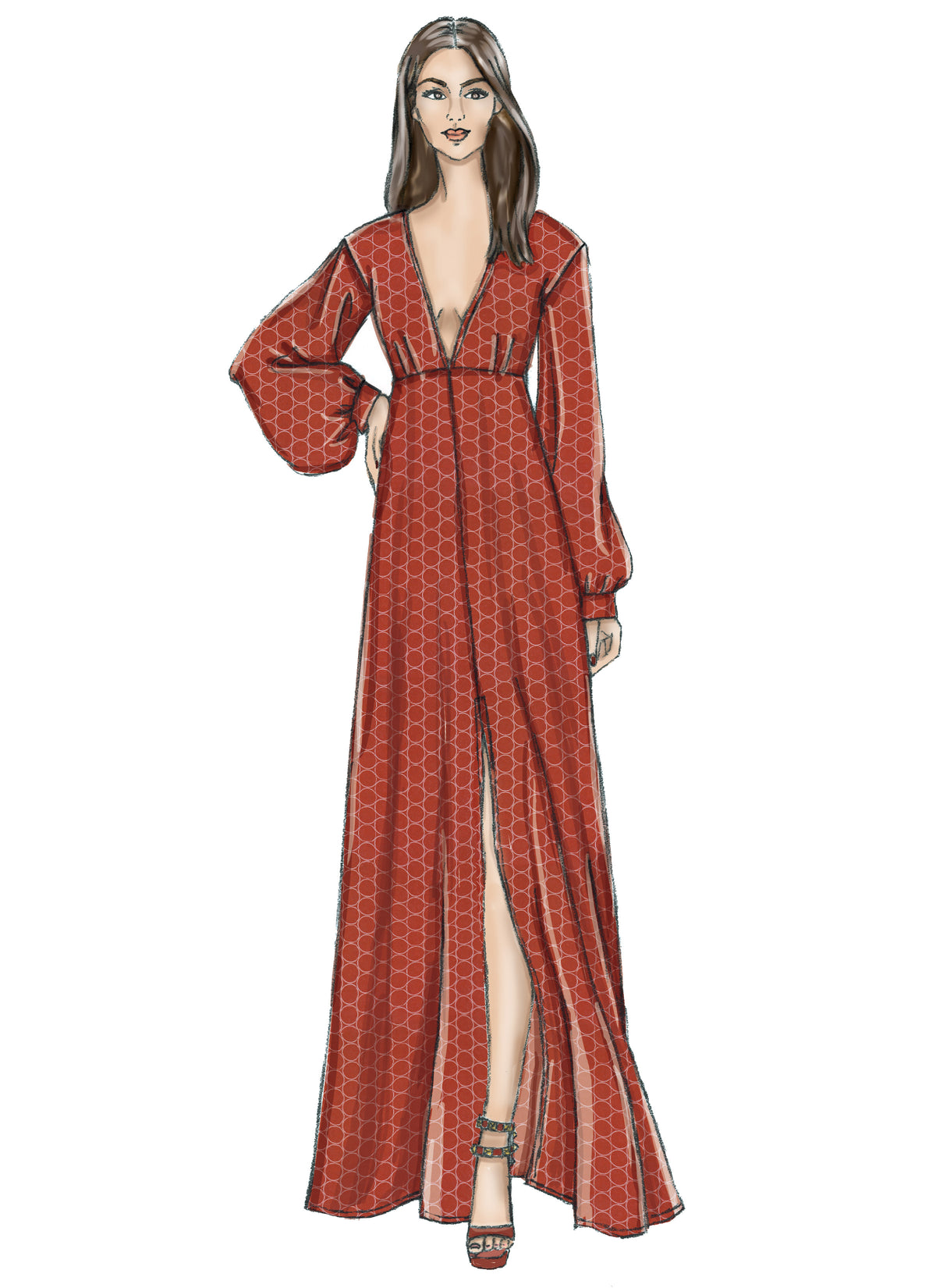 Vogue Patterns V9311 sewing pattern envelope showing the pull-over dress designs