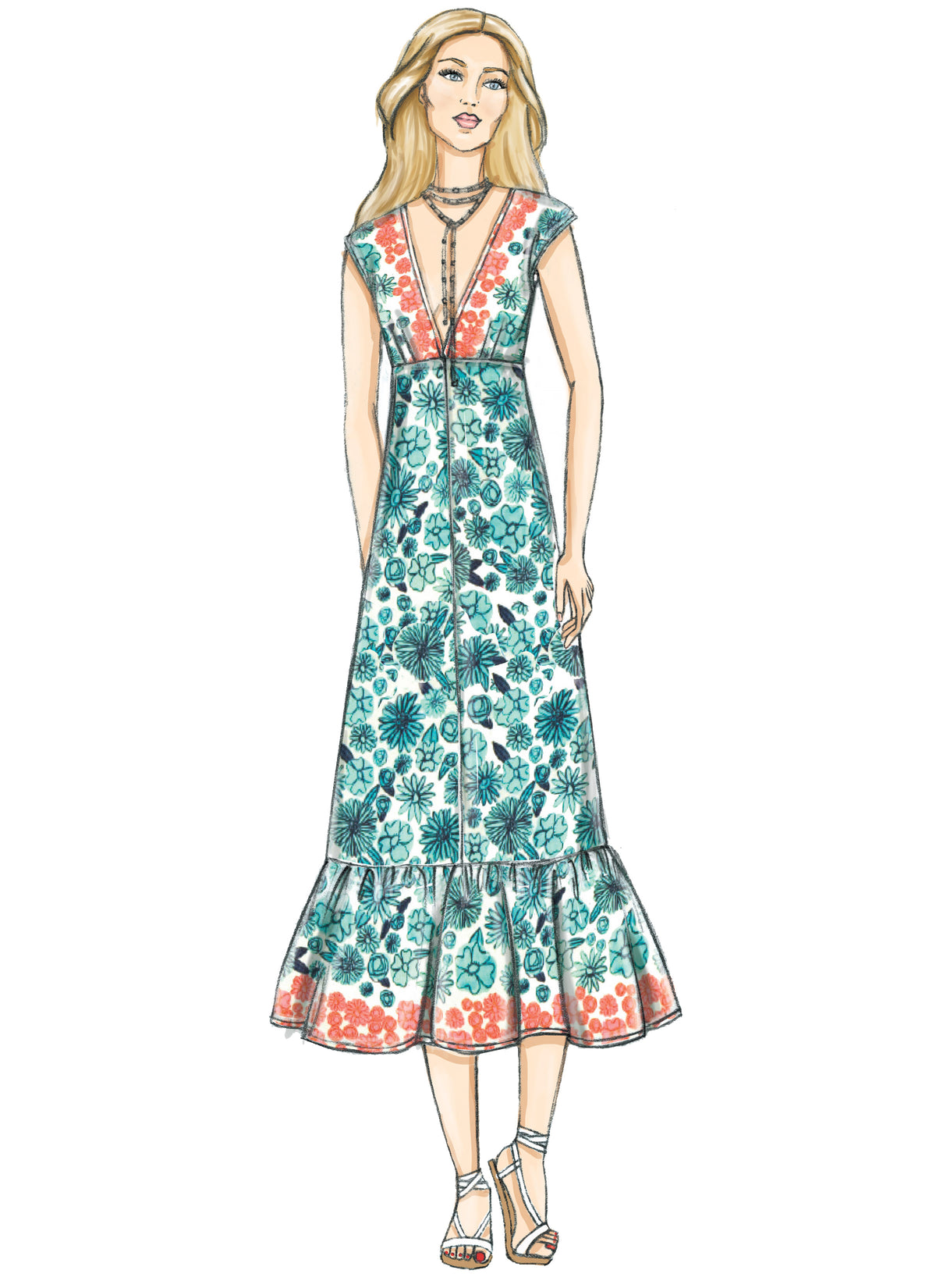 Vogue Patterns V9311 sewing pattern envelope showing the pull-over dress designs