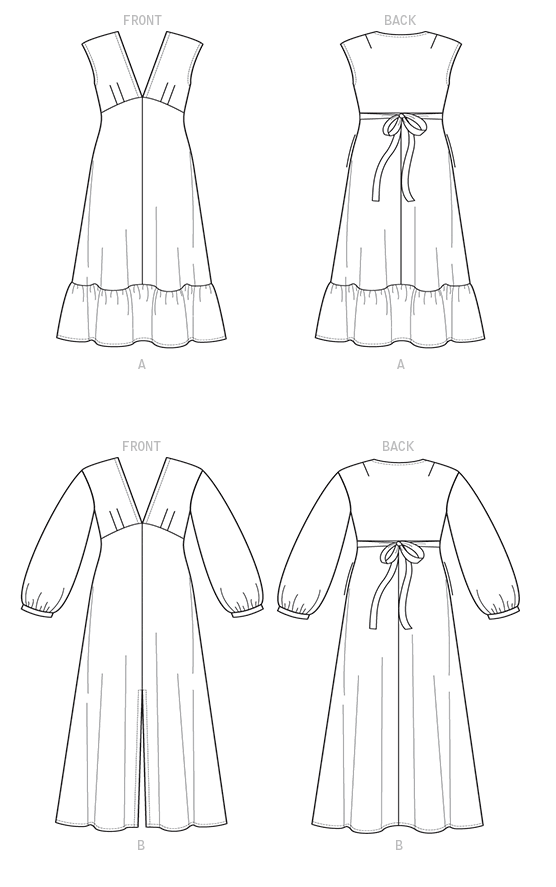 Vogue Patterns V9311 sewing pattern envelope showing the pull-over dress designs