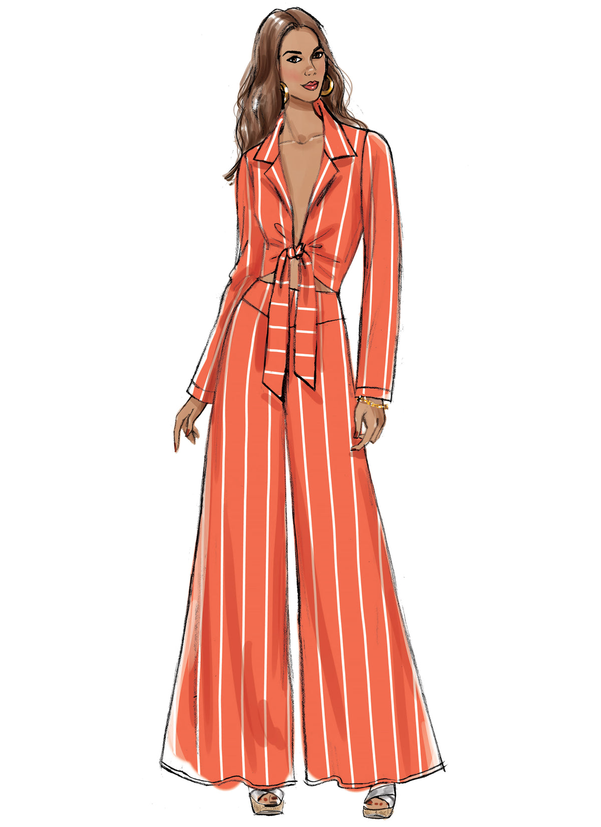 Vogue Patterns V9319 sewing pattern envelope showing the tie front top designs