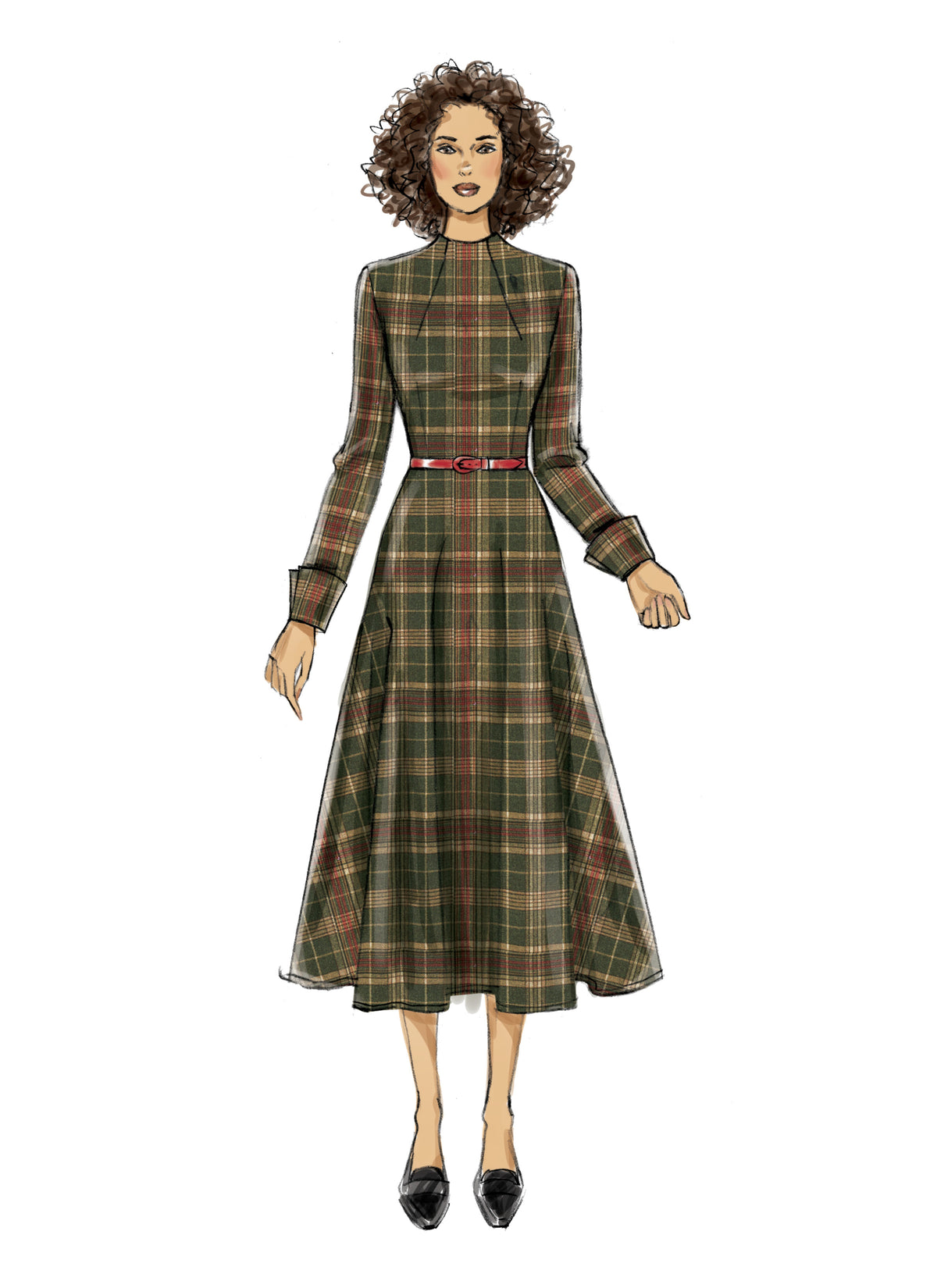 Vogue Patterns V9327 sewing pattern envelope showing the partially lined dress designs