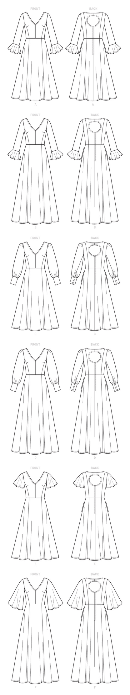 Vogue Patterns V9328 sewing pattern envelope showing the dress designs