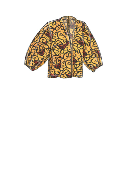 Vogue Patterns V9338 sewing pattern envelope showing the unlined jacket designs