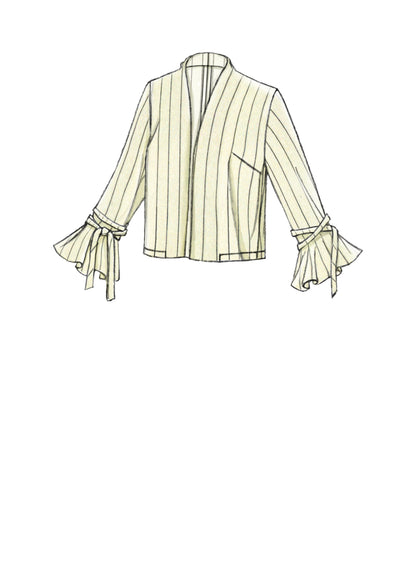 Vogue Patterns V9338 sewing pattern envelope showing the unlined jacket designs