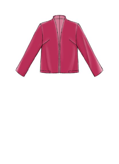 Vogue Patterns V9338 sewing pattern envelope showing the unlined jacket designs