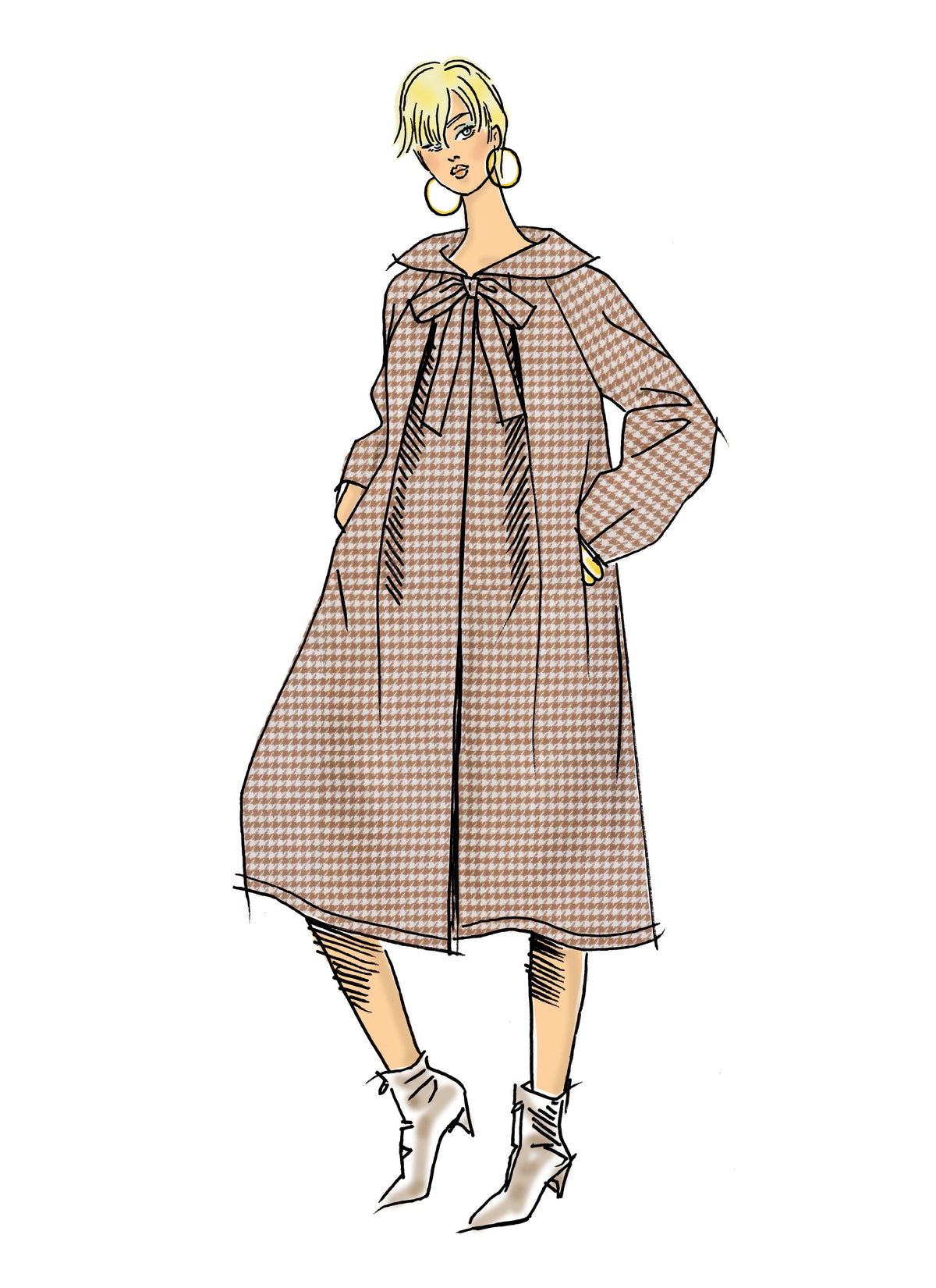 Vogue Patterns V9340 envelope showing hooded coat designs