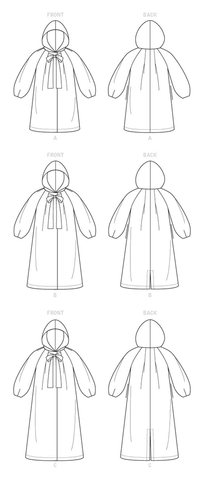 Vogue Patterns V9340 envelope showing hooded coat designs