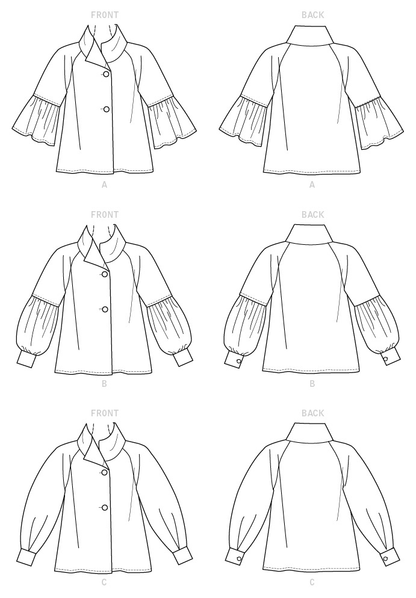 Vogue Patterns V9347 envelope showing swing top designs