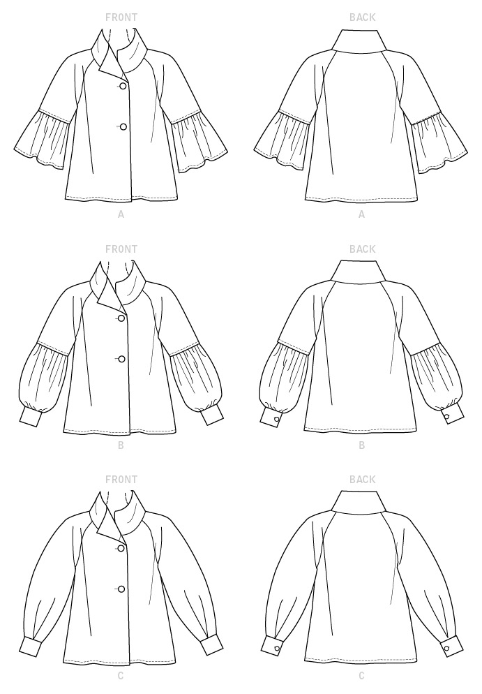Vogue Patterns V9347 envelope showing swing top designs