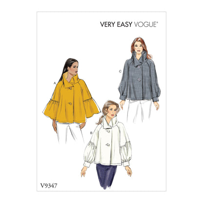 Vogue Patterns V9347 envelope showing swing top designs