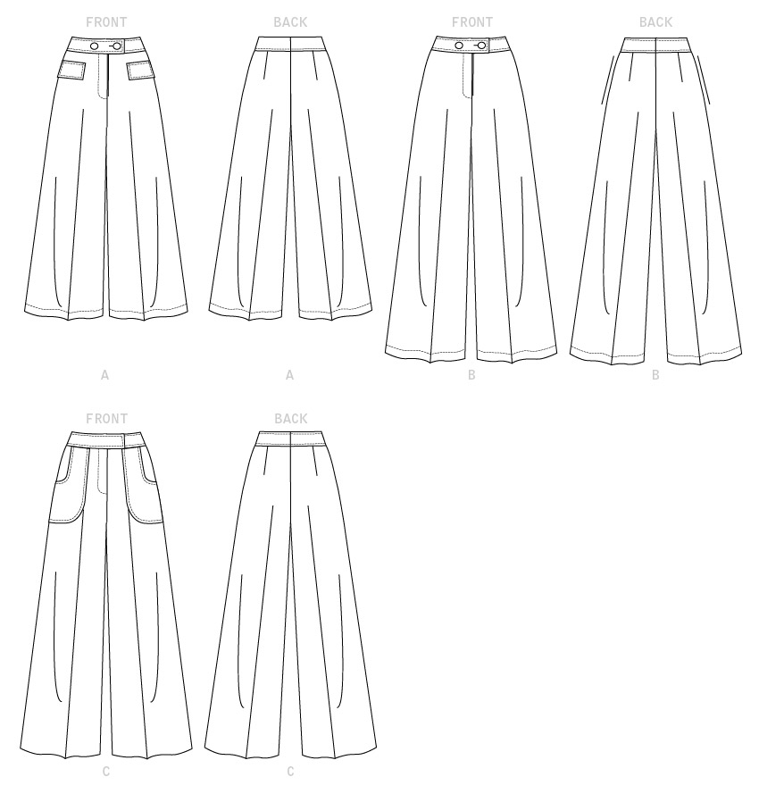 Vogue Patterns V9361 envelope showing flared trousers designs