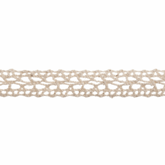 Bowtique Cream Cotton Lace - 5m x 14mm