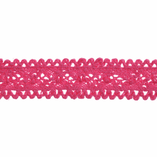 Bowtique Fuchsia Cotton Lace Trimming - 4m x 18mm