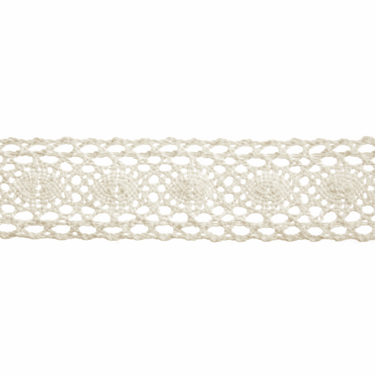 Bowtique Cream Cotton Lace - 5m x 30mm
