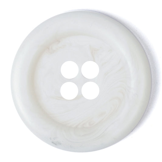 White marbled 4-hole button with raised rim